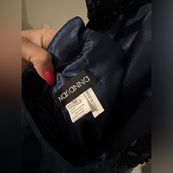 Homecoming/event dress! Navy blue beaded dress! - Picture 4 of 6